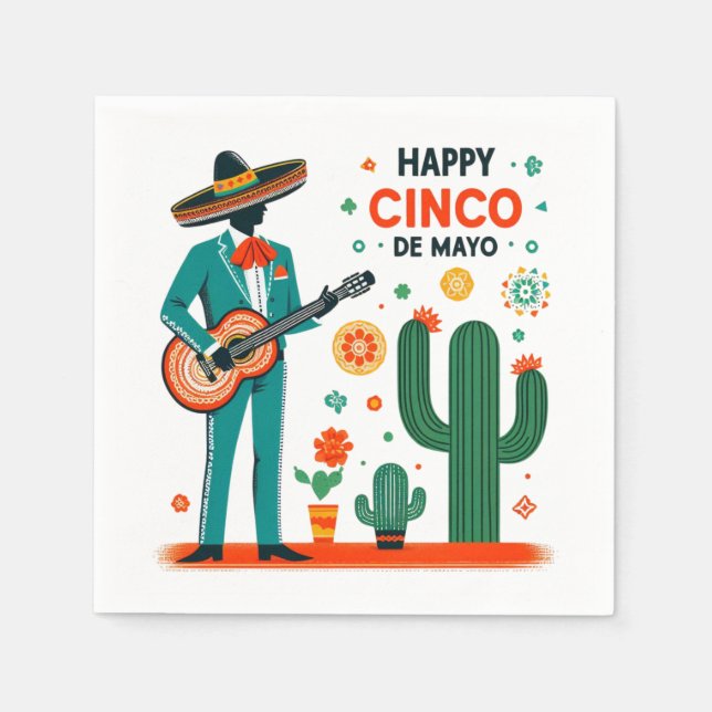Servilleta De Papel Cinco de mayo mariachi - Orgullo mexicano (Anverso)