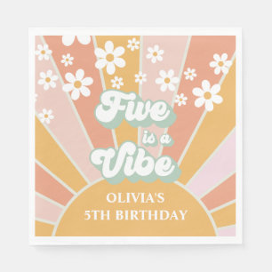 Servilleta De Papel Cinco es un Vibe Retro Sunshine margarita boho