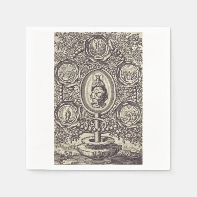 Servilleta De Papel Cinco misterios gloriosos (Anverso)