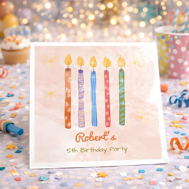 Servilleta De Papel Cinco niños de velas en quinto cumpleaños (Subido por el creador)