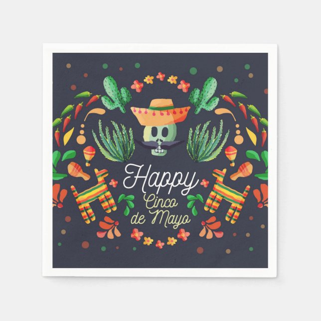 Servilleta De Papel Cinco toallas de mayo (Anverso)