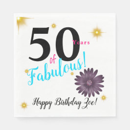 Servilleta De Papel Cincuenta y Fab elegantes margaritas moradas y est