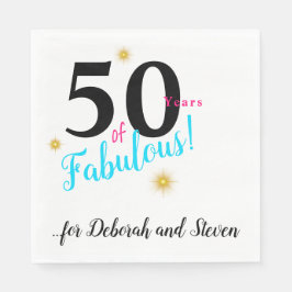 Servilleta De Papel Cincuenta y fabuloso, azul brillante con estrellas