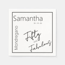 Cincuenta y Fabuloso Blanco Negro Cumpleaños 50