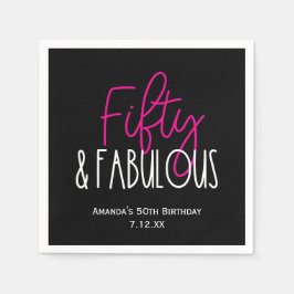 Servilleta De Papel Cincuenta y fabuloso cumpleaños número 50 con Pers