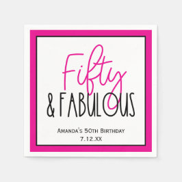 Servilleta De Papel Cincuenta y fabuloso cumpleaños número 50 con Pers