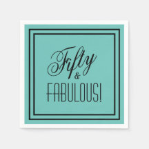 ¡Cincuenta y FABULOSO! Cumpleaños Verde azulado y