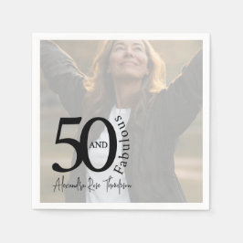 Servilleta De Papel Cincuenta y Fabuloso Foto Cumpleaños 50
