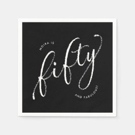 Servilleta De Papel Cincuenta y fabuloso negro moderno 50 cumpleaños