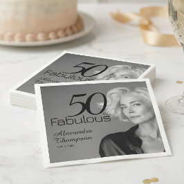 Servilleta De Papel Cincuenta y Fabuloso Nombre Fecha 50ª Foto Fiesta