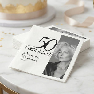 Servilleta De Papel Cincuenta y Fabuloso Nombre Fecha 50 Cumpleaños Fi