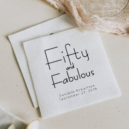 Servilleta De Papel Cincuenta y Fabuloso Nombre Fecha Cumpleaños 50