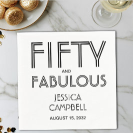 Servilleta De Papel Cincuenta y Fabuloso Nombre Fecha Cumpleaños 50 Añ