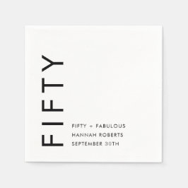Servilleta De Papel Cincuenta y Fabuloso Nombre Fecha Cumpleaños 50 Añ