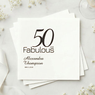 Servilleta De Papel Cincuenta y Fabuloso Nombre Fecha Cumpleaños 50 Fi