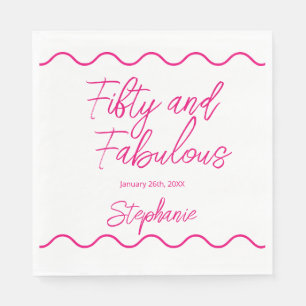 Servilleta De Papel Cincuenta y Fabuloso Script Rosa