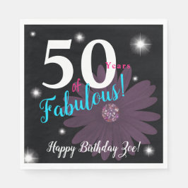 Servilleta De Papel Cincuenta y fabulosos, elegantes margaritas y estr