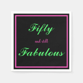 Servilleta De Papel Cincuenta y todavía fabuloso Black Hot Pink Green