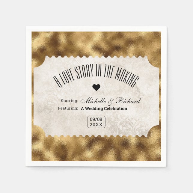 Servilleta De Papel Cine clásico retro vintage (Anverso)