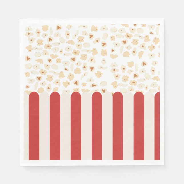 Servilleta De Papel Cine de películas retro de popcorn (Anverso)