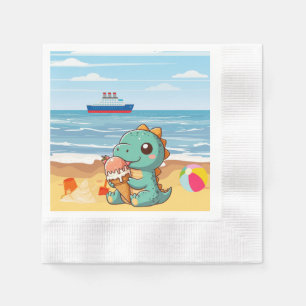 Servilleta De Papel Cino de helados en la playa
