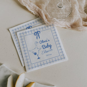Servilleta De Papel Cinta azul trenzada de la mano de la piel de galli