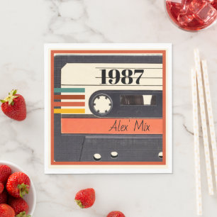 Servilleta De Papel Cinta de casete retro de 1987 Cumpleaños 40 vintag