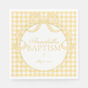 Servilleta De Papel Cinta de encaje de gingham amarillo Decoración de