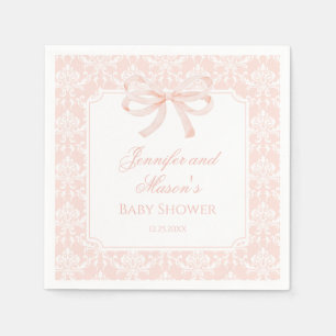 Servilleta De Papel Cinta de lazo rosa lindo boho baby shower