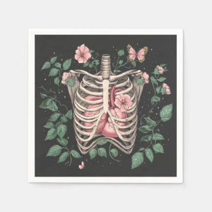Servilleta De Papel Cinta floral y Ilustracion botánico cardíaco