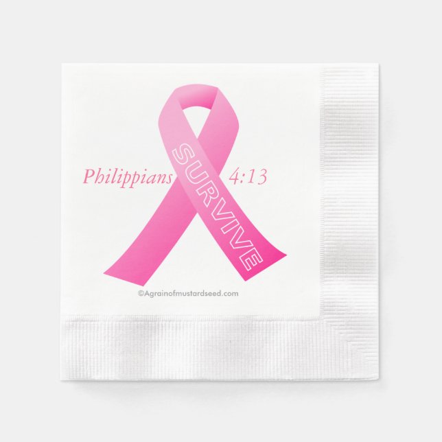 Servilleta De Papel Cinta rosa SURVIVE (Anverso)