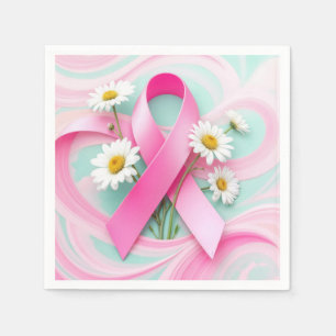 Servilleta De Papel Cinta rosa y marea conciencia del cáncer de mama
