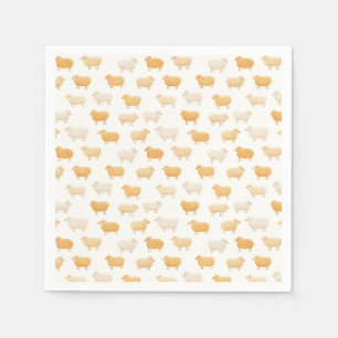 Servilleta De Papel Cinta Vintage de Oveja Amarilla Baby Shower