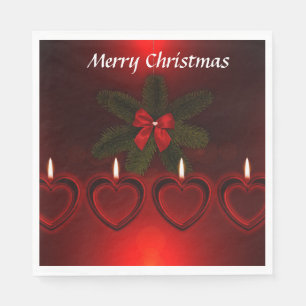 Servilleta De Papel Cinta Wreath de navidad roja