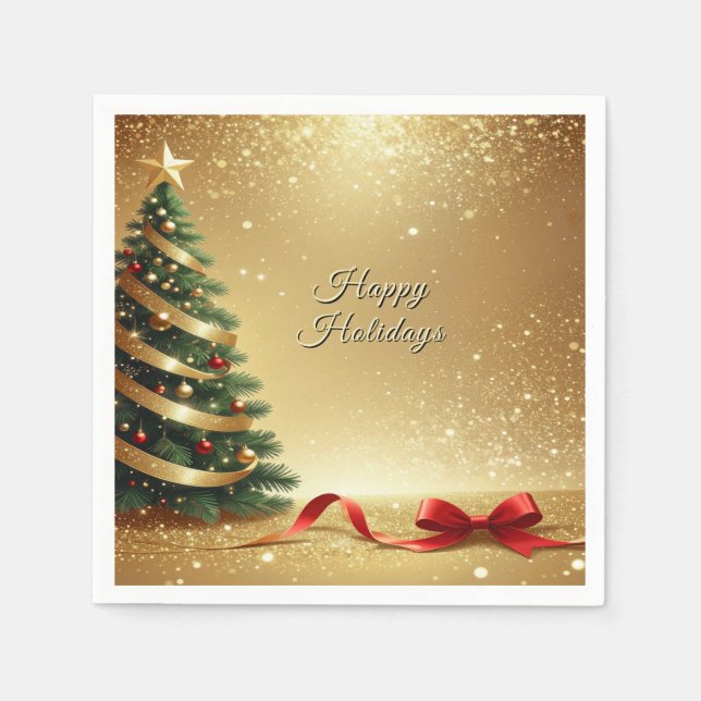 Servilleta De Papel Cintas de árbol de Navidad Servilletas de vacacion (Anverso)