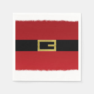 Servilleta De Papel Cinturón rojo de Papá Noel y Navidad de pelaje bla