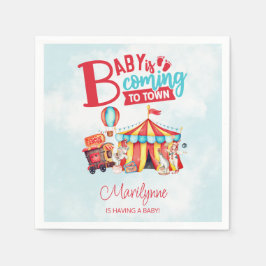 Servilleta De Papel Circo azul del Carnaval Baby Shower