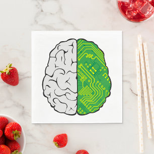Servilleta De Papel Circuito de cerebro tecnológico Placa base lógica 