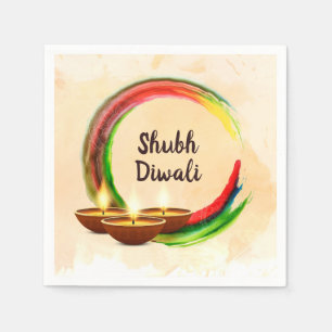 Servilleta De Papel Círculo acuático Diwali Diyas