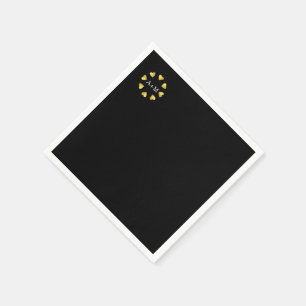 Servilleta De Papel círculo de corazones con Iniciales, Boda de amor