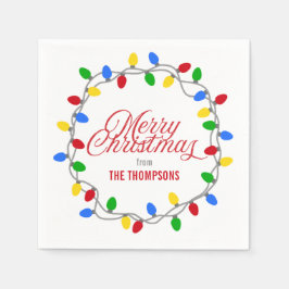 Servilleta De Papel Círculo de luces navidades | Feliz Personalizado n