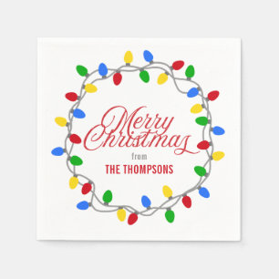 Servilleta De Papel Círculo de luces navidades   Feliz Personalizado n