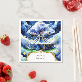 Servilleta De Papel Círculo magnético celeste Cumpleaños