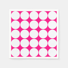 Servilleta De Papel círculos blancos en rosa brillante