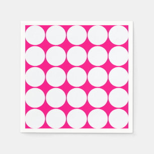 Servilleta De Papel círculos blancos en rosa brillante