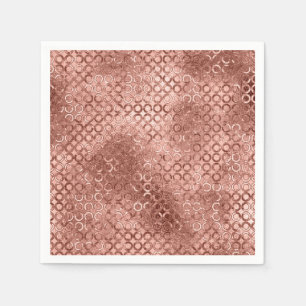 Servilleta De Papel Círculos de rosa dorado brillante lujo destelleant