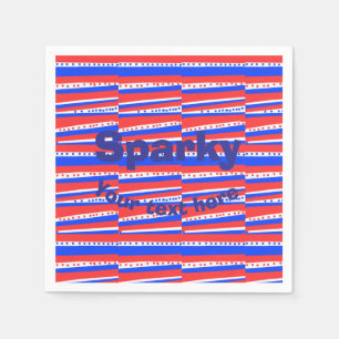 Servilleta De Papel Círculos Rayas Azules Blancas Rojas