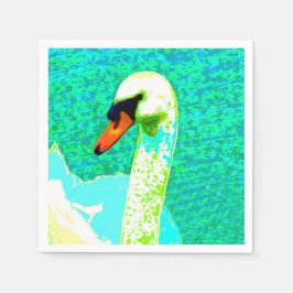 Servilleta De Papel Cisne Blanco Majestuoso Cabeza