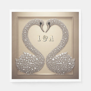 Servilleta De Papel Cisne de Boda Diamante Inspirado en Cristal 