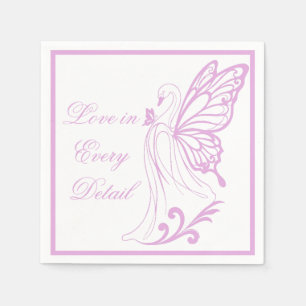 Servilleta De Papel Cisne elegante con alas de mariposa